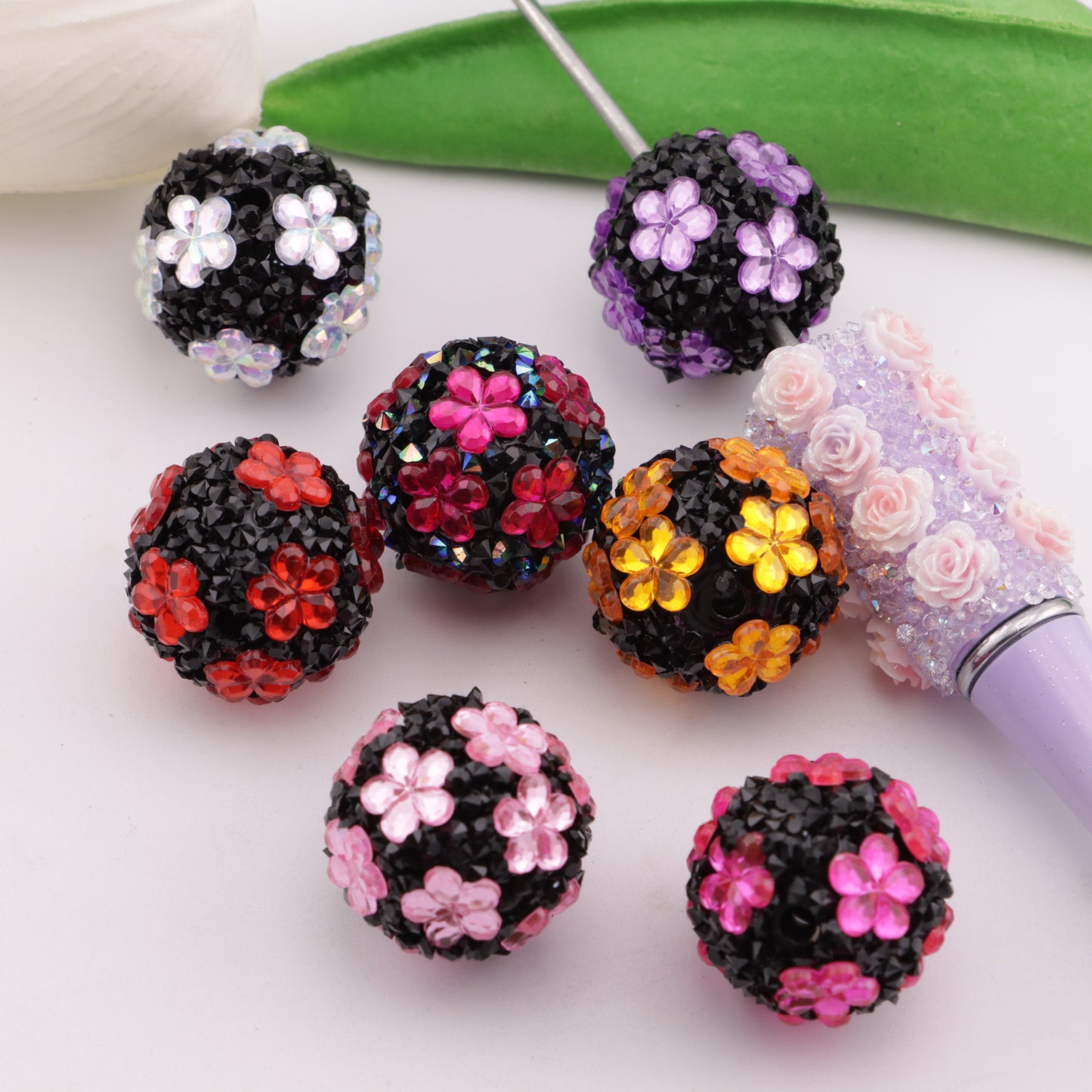 FS5936- 20mm Flower Fancy Beads Fit For Pen Through Pen