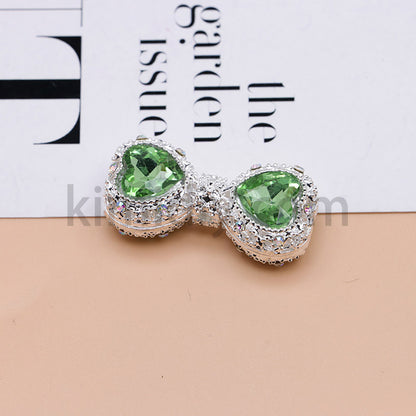 FS4842-Double Heart Bows Beads Fit For Beadable Pens