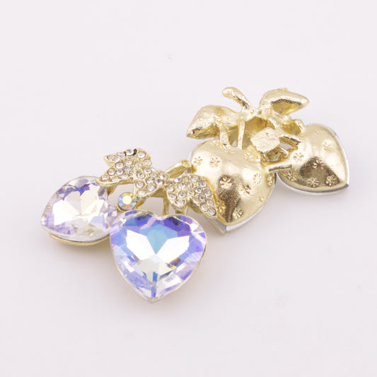 FS5967- 27*31mm Love Double Peach Charms Heart-Shaped Double Peach Patches