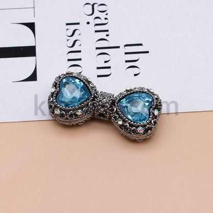 FS4842-Double Heart Bows Beads Fit For Beadable Pens