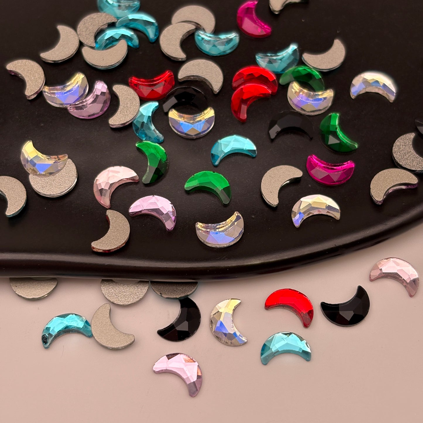 FS5420- 5*8mm Moon Crystal Diamonds Nail Art Stickers