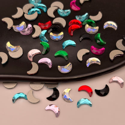 FS5420- 5*8mm Moon Crystal Diamonds Nail Art Stickers