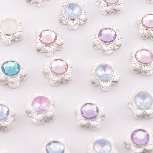 FS5514- 10mm Five - Petal Metal Beads Five - Petal Plum Blossom Metal Four - Way Beads