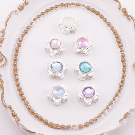 FS5514- 10mm Five - Petal Metal Beads Five - Petal Plum Blossom Metal Four - Way Beads