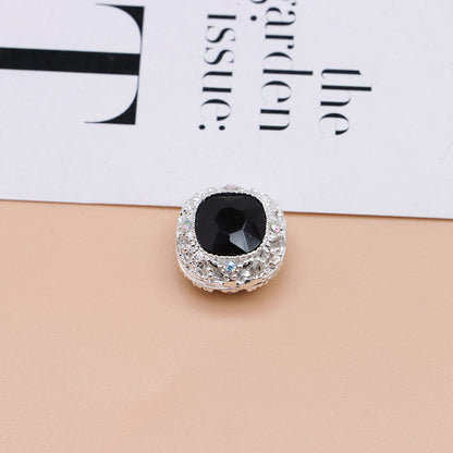 FS4846- 17mm×17mm Square Mocha Alloy Beads That Can Pass Through A Pen