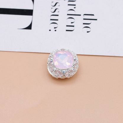 FS4846- 17mm×17mm Square Mocha Alloy Beads That Can Pass Through A Pen