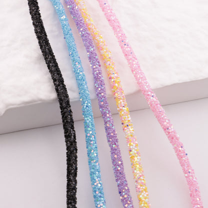 FS6014- About 5mm Round Glitter Flake Rope Round Glitter Flake Rope