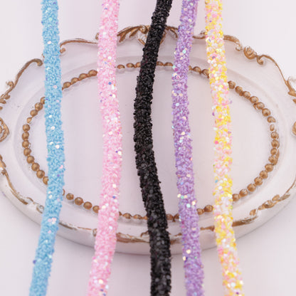 FS6014- About 5mm Round Glitter Flake Rope Round Glitter Flake Rope