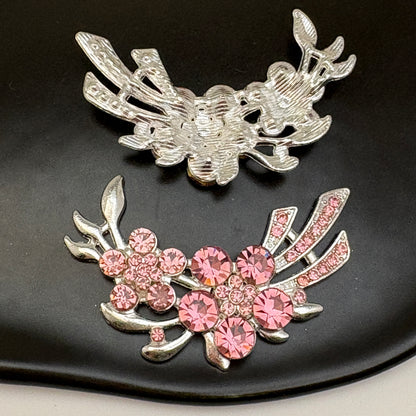 FS5428- 53*35Mm 2 Flower Metal Charms Double Flower Metal Patches