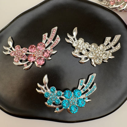 FS5428- 53*35Mm 2 Flower Metal Charms Double Flower Metal Patches