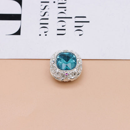 FS4846- 17mm×17mm Square Mocha Alloy Beads That Can Pass Through A Pen