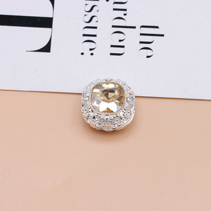 FS4846- 17mm×17mm Square Mocha Alloy Beads That Can Pass Through A Pen