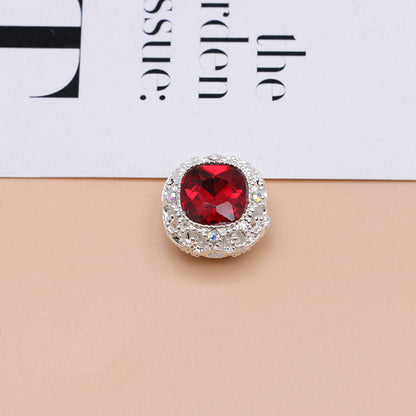 FS4846- 17mm×17mm Square Mocha Alloy Beads That Can Pass Through A Pen