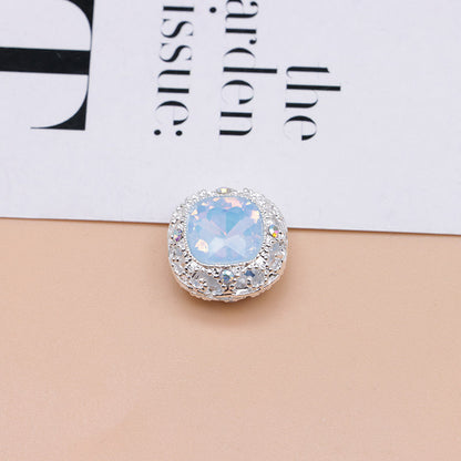 FS4846- 17mm×17mm Square Mocha Alloy Beads That Can Pass Through A Pen