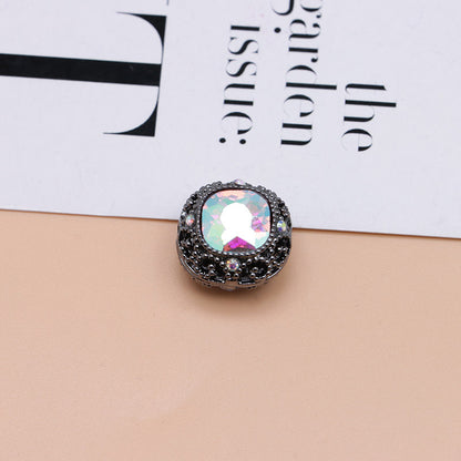 FS4846- 17mm×17mm Square Mocha Alloy Beads That Can Pass Through A Pen