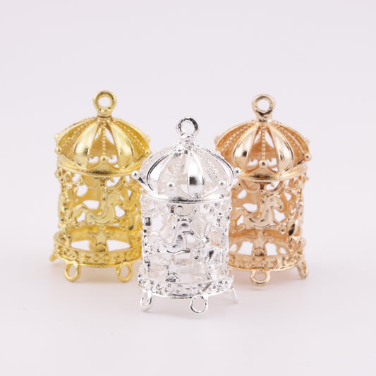 FS6010- Rotating Carousel Metal Lanterns, Five Hanging Sets
