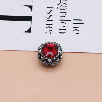 FS4846- 17mm×17mm Square Mocha Alloy Beads That Can Pass Through A Pen