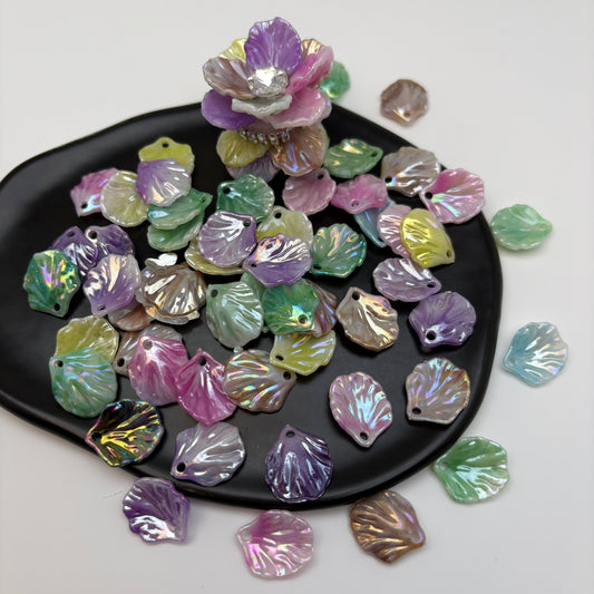 FS5456- 18*15mm Gradient Petals With Hole Colored - Plated Gradient Petals With Hole