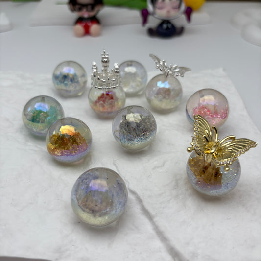 FS5453- 25mm New UV Half Hole Castle Beads For Pendent