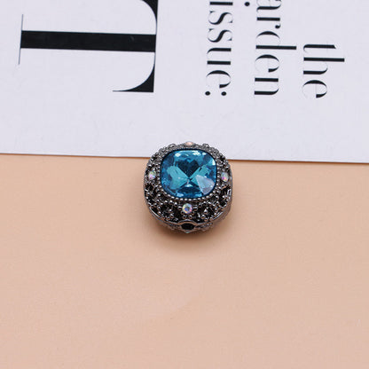 FS4846- 17mm×17mm Square Mocha Alloy Beads That Can Pass Through A Pen