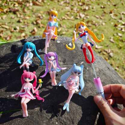 [KM0861]- 6 Pieces/Set Sailor Moon Pen Toppers