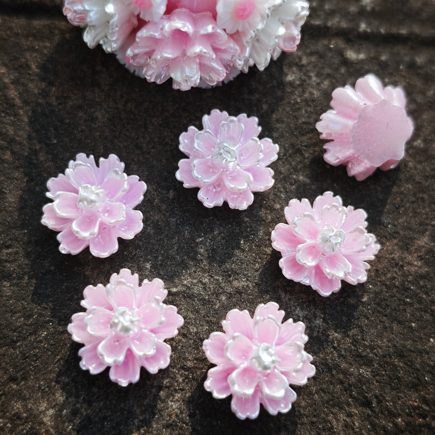 [KM6162]- 12mm Luminous Hibiscus Flower Charms Glow-In-The-Dark Hibiscus Flower Patches Charms