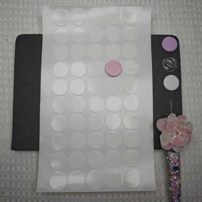 [KM6859]- Diameter 20mm, 50 Pieces/Sheet, Pre-Cut Round Double Sided Tapes