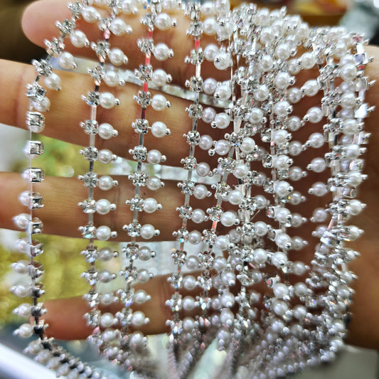 [KM6876]-  Diamonds Chain with Pearl