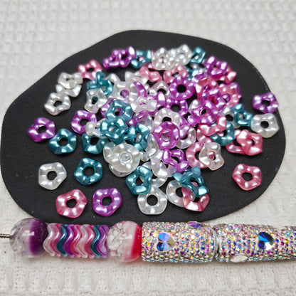 [KM5850]- 13mm Pearlescent Wavy Spacers Pearl Color Wavy Spacers