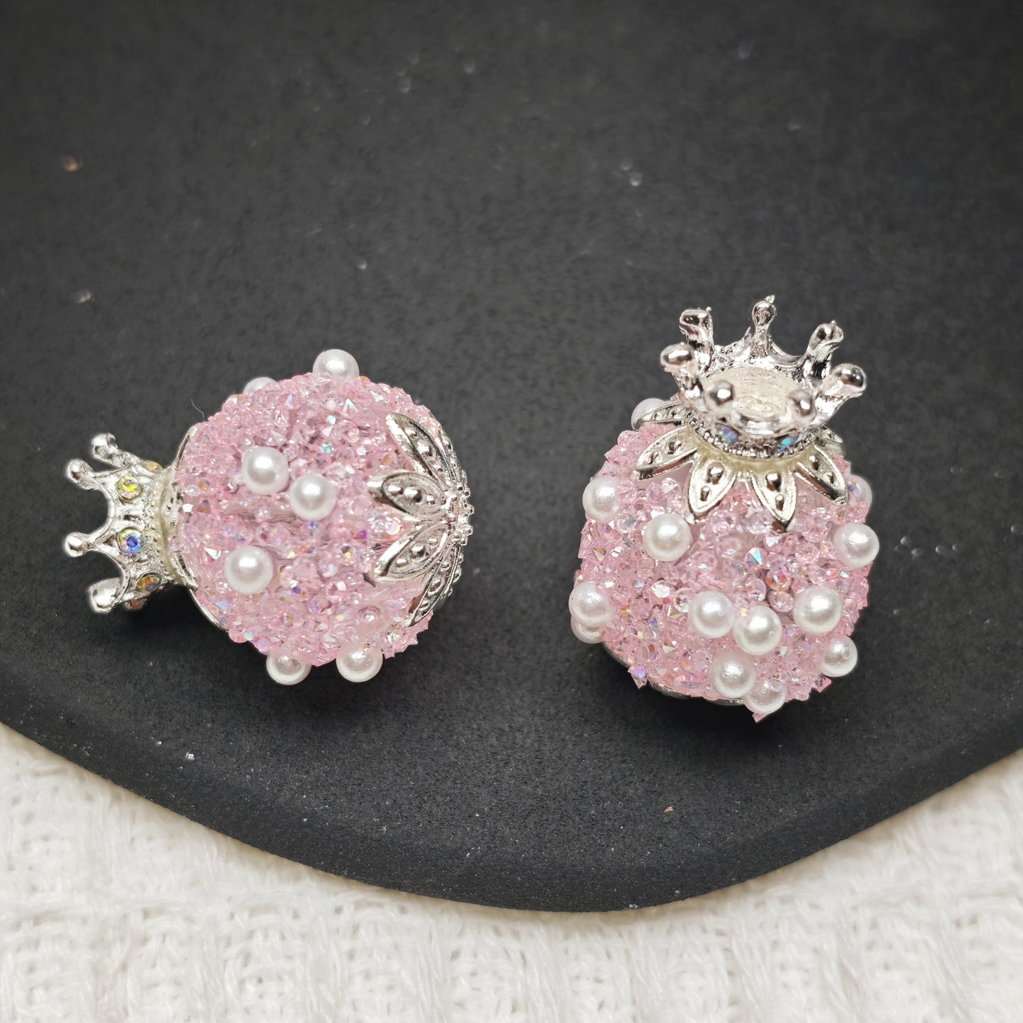 [KM6875]- 18mm*25mm Crown Sugar Fancy Beads With Flower Stand  (The BOM See Description)