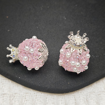 [KM6875]- 18mm*25mm Crown Sugar Fancy Beads With Flower Stand  (The BOM See Description)