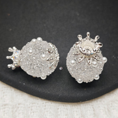 [KM6875]- 18mm*25mm Crown Sugar Fancy Beads With Flower Stand  (The BOM See Description)