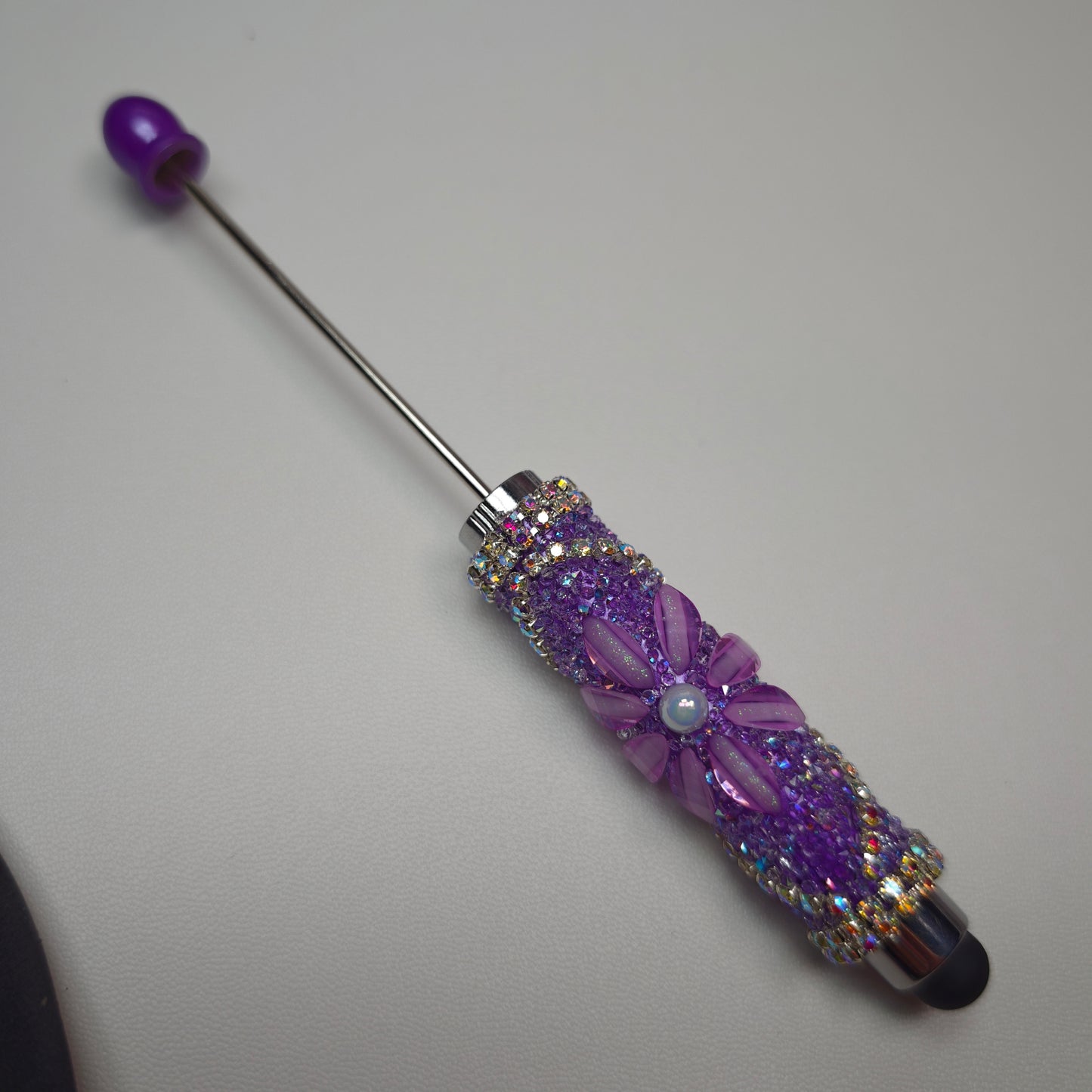 [KM6879] 수제 풀 다이아몬드 플라워 비즈 장식 스타일러스 펜