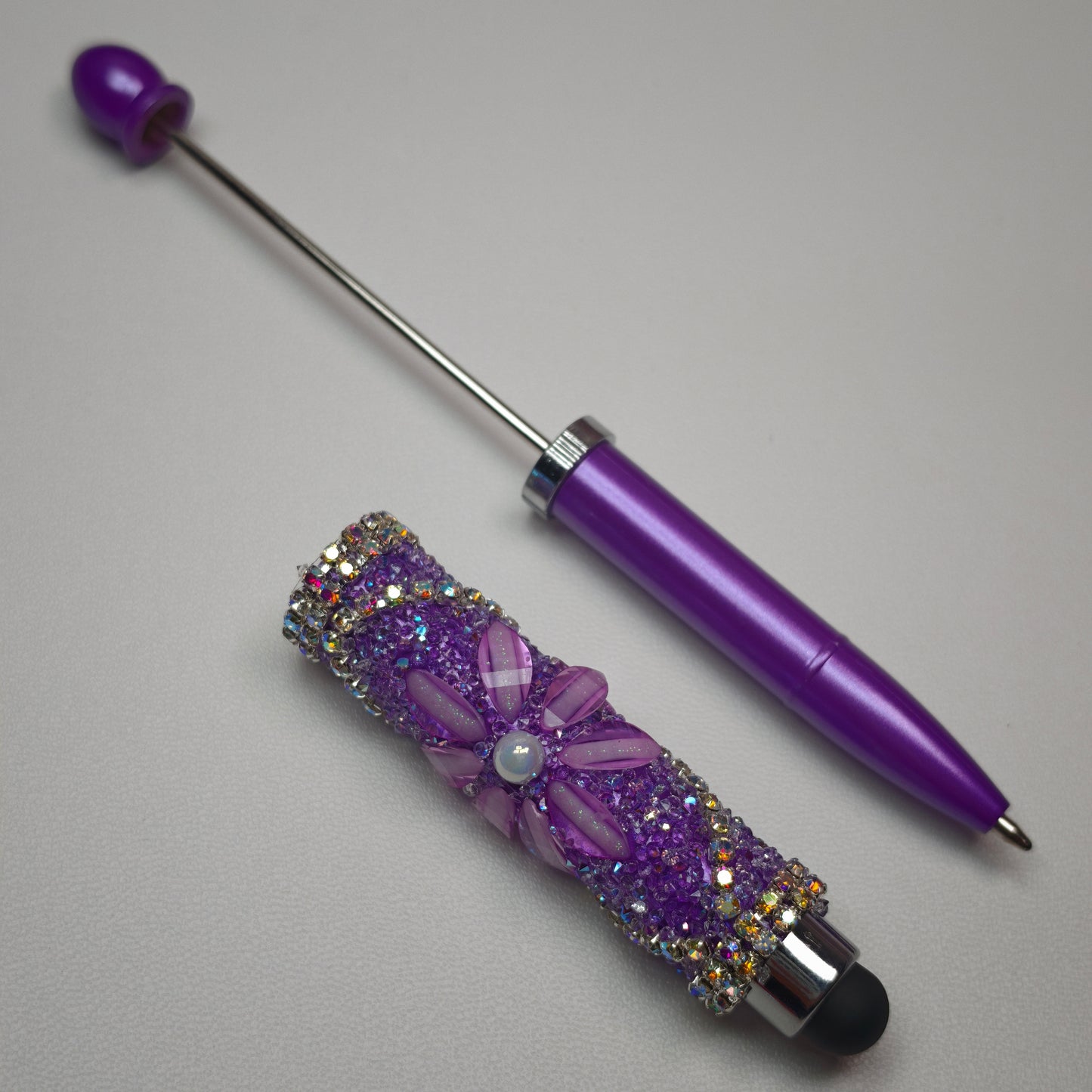 [KM6879] 수제 풀 다이아몬드 플라워 비즈 장식 스타일러스 펜