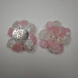 [KM6883]- 47mm Pearl Color Two-Layer Crystal Flower Charms