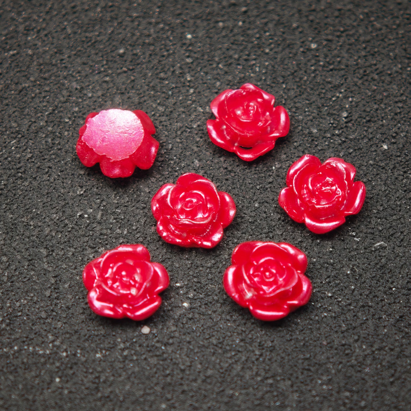 [KM1059]- 6mm Pearl Looking Resin Rose Flower Nail Charms, For making Fancy Pen Or Fancy Bead