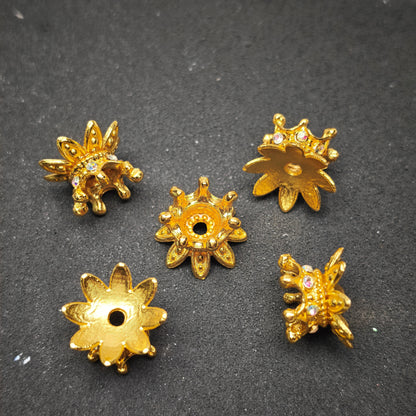 [KM6873]- 9mm*14mm Crown Flower Spacers Metal Beads