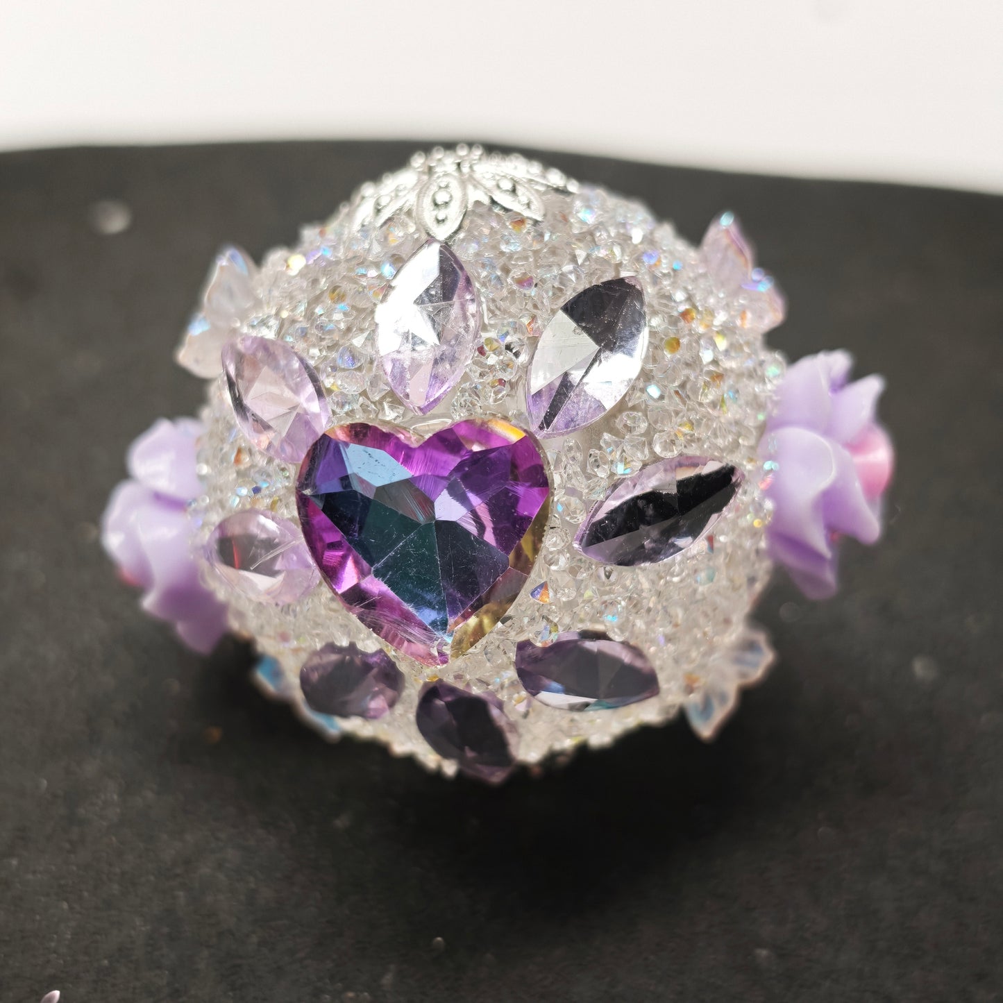 [KM6908]- 34mm Heart Horse Eyes Crystal Diamonds Fancy Beads