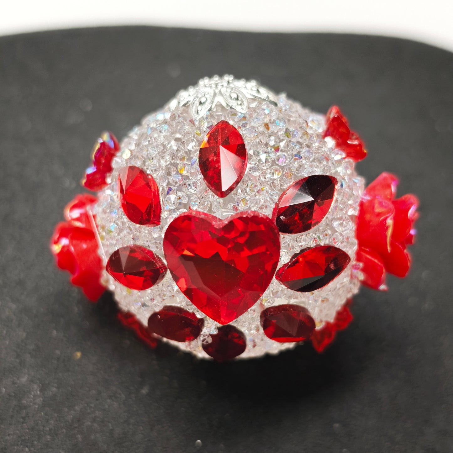 [KM6908]- 34mm Heart Horse Eyes Crystal Diamonds Fancy Beads