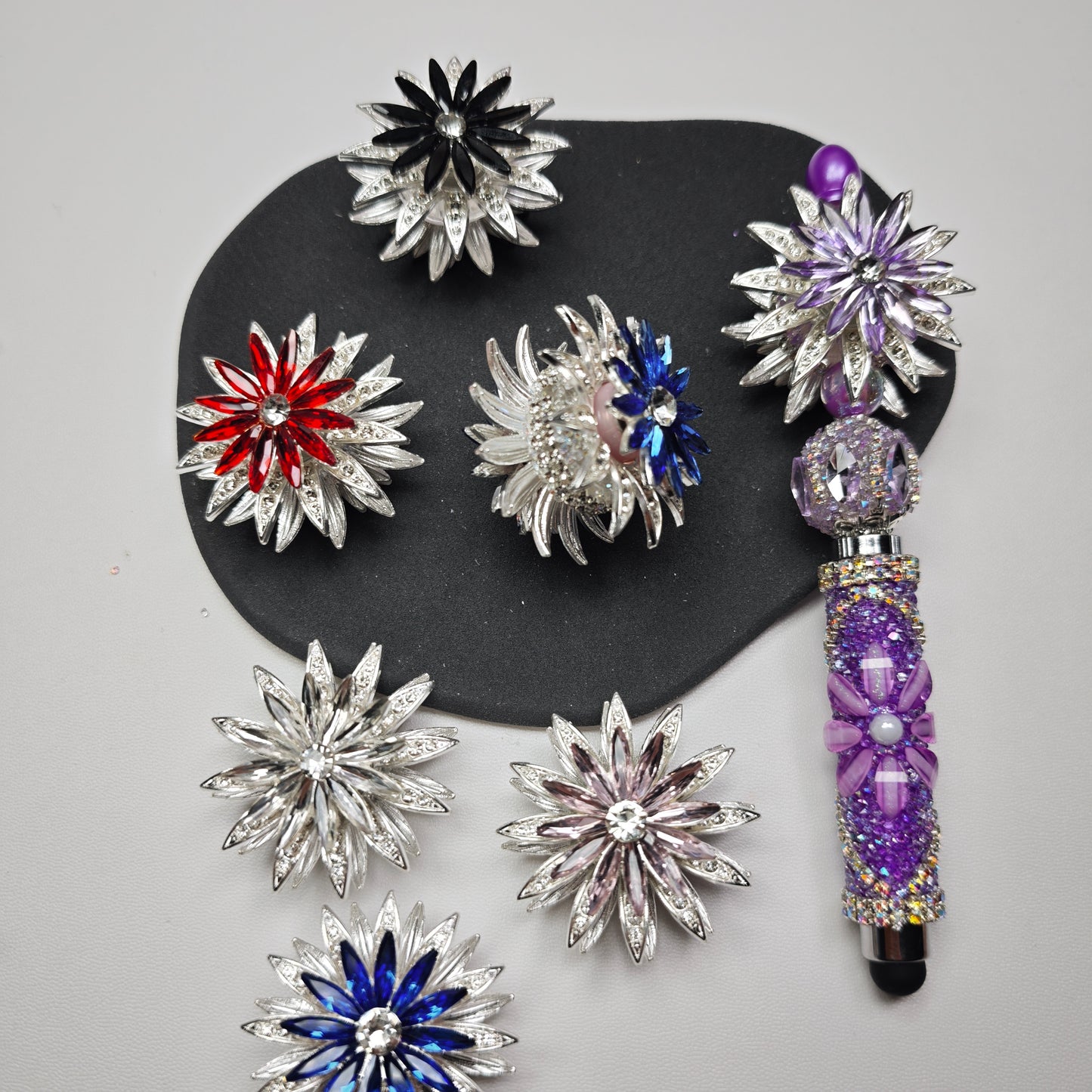 [KM6911]- 40mm Double Sided Spin Rotating, Sunflower Metal Fancy Beads