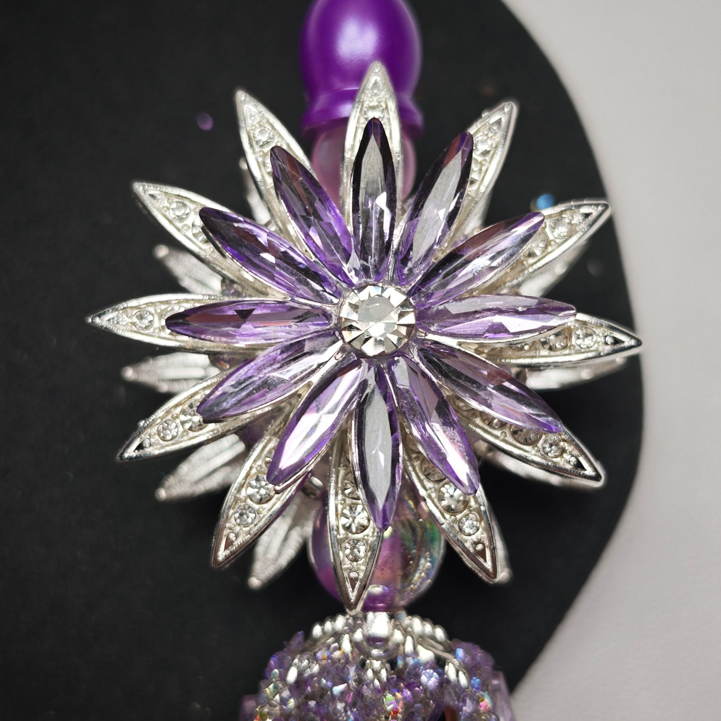 [KM6911]- 40mm Double Sided Spin Rotating, Sunflower Metal Fancy Beads