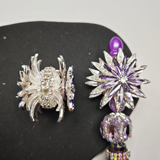 [KM6911]- 40mm Double Sided Spin Rotating, Sunflower Metal Fancy Beads