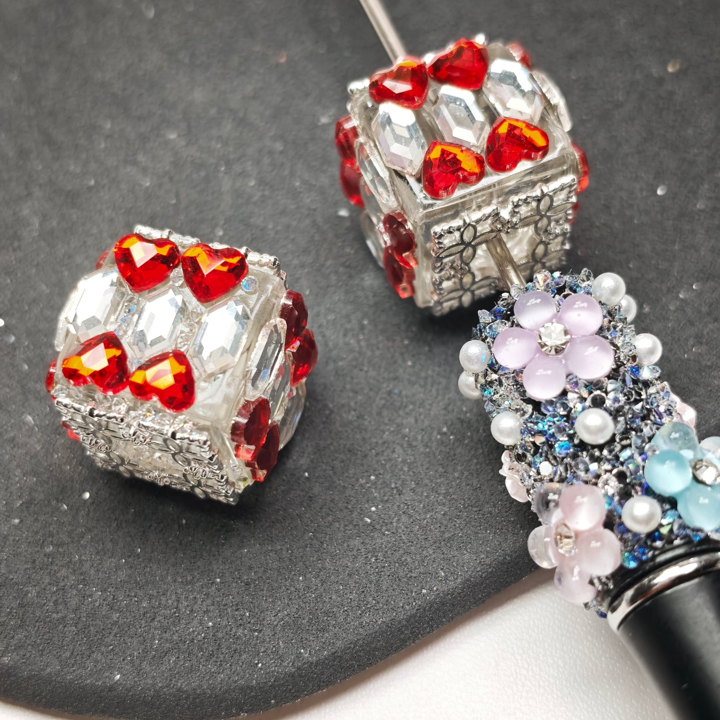 [KM6912]- 20mm Crystal Diamonds Square Fancy Beads