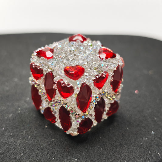 [KM6914]- 22mm Big Square Cubes Heart Crystal Fancy Beads