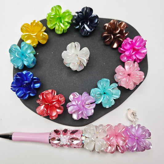 [KM1013]- 28mm 24-Petal Flower Ball Pendant, Flower Ball Beads, Fit Pens