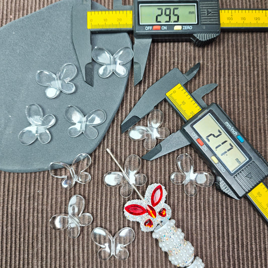 [KM0383]- 22mm*30mm Clear Middle Size Butterfly Based Beads