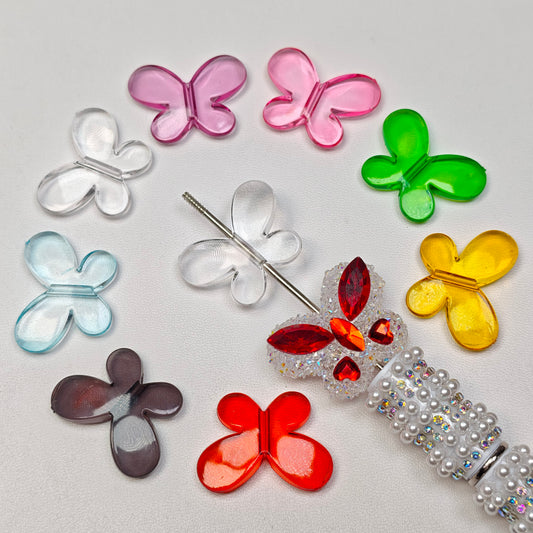[KM0383]- 22mm*30mm Clear Middle Size Butterfly Based Beads