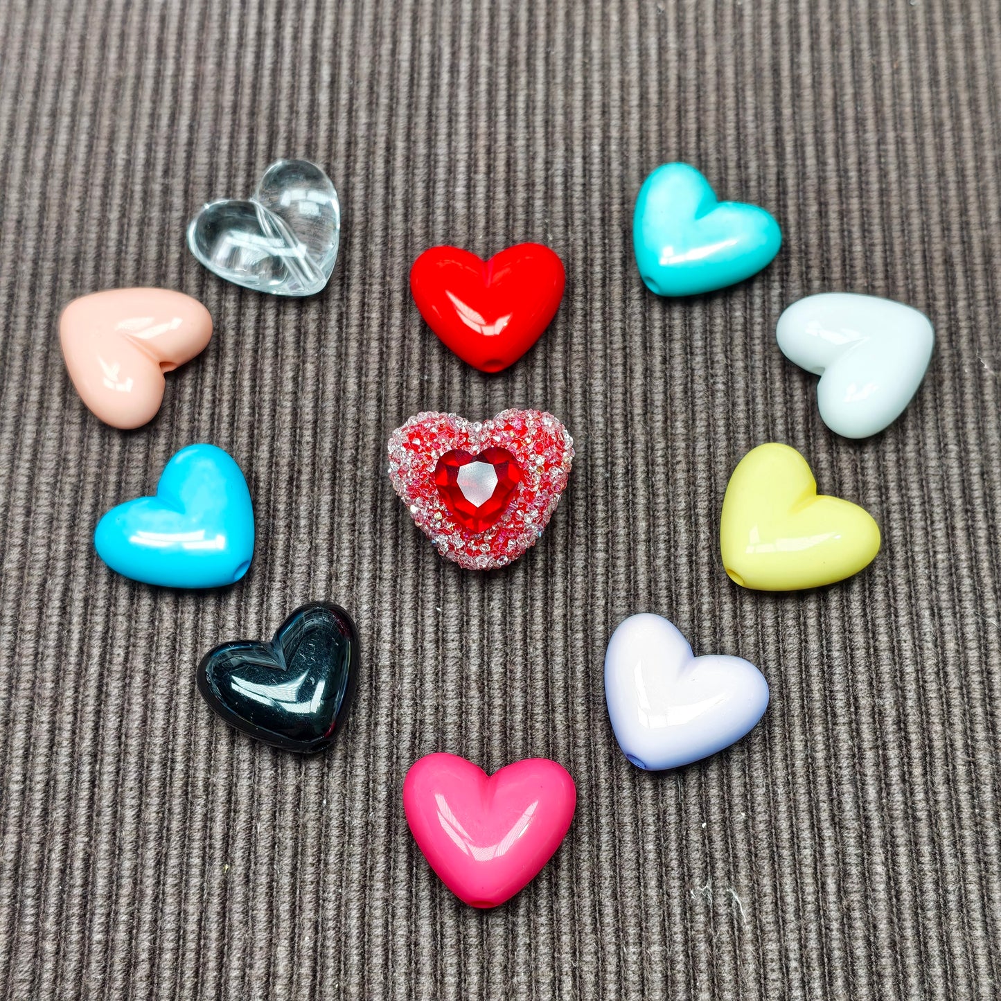 [KM6924]- 21mm*24mm Medium Szie Domed Heart Based Beads