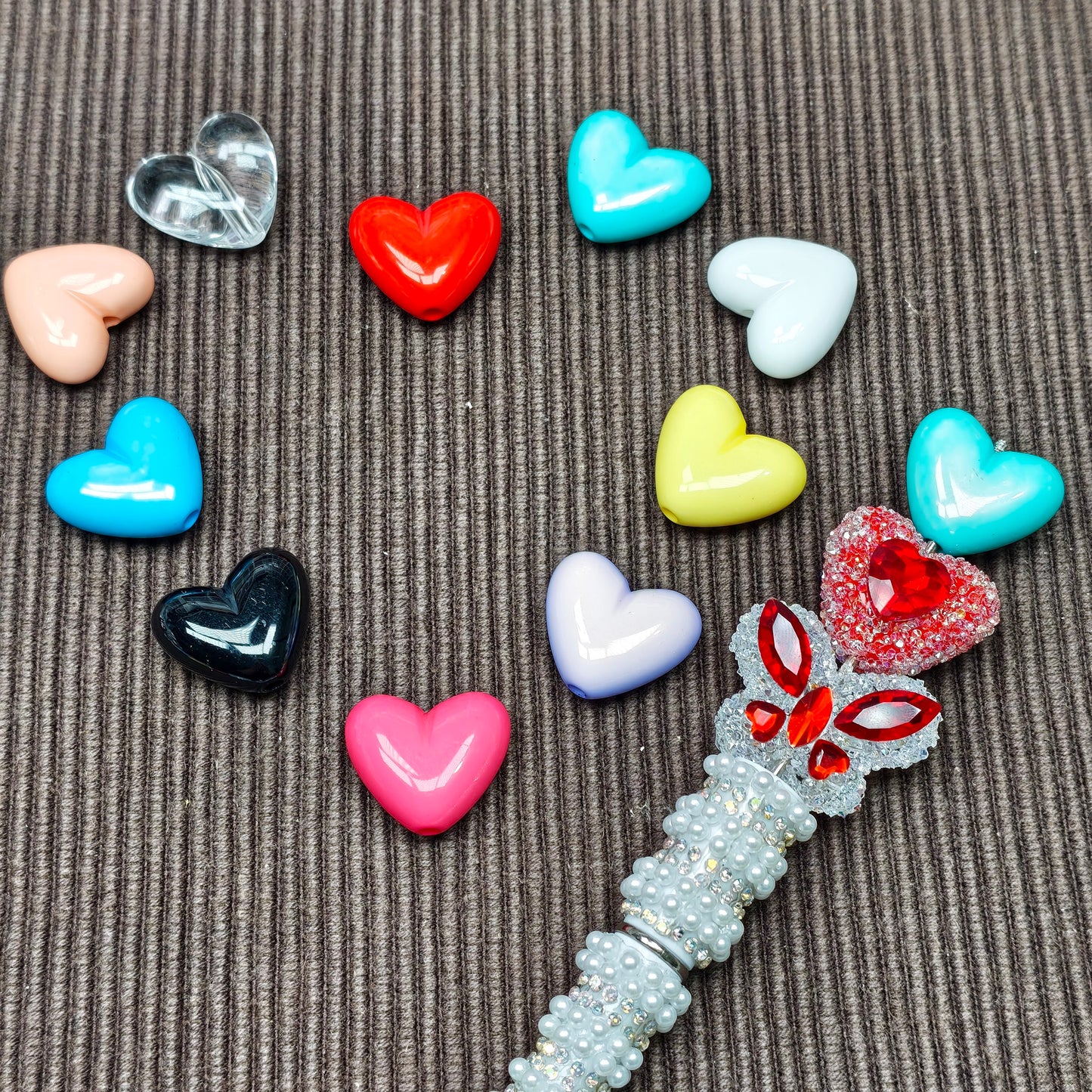 [KM6924]- 21mm*24mm Medium Szie Domed Heart Based Beads
