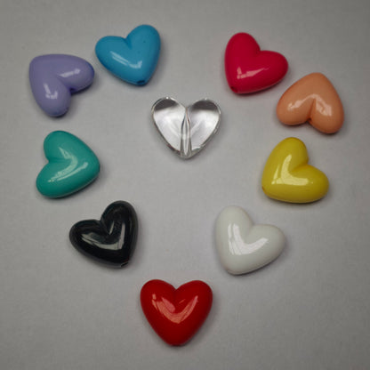 [KM6924]- 21mm*24mm Medium Szie Domed Heart Based Beads